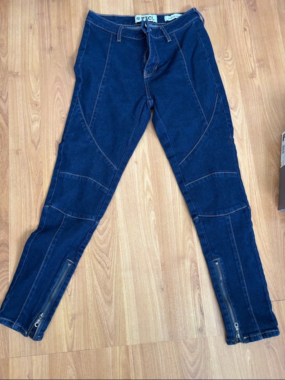 PTCL Dark Indigo Denim Moto Skinny Jeans